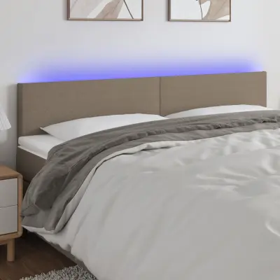 The Living Store LED posteljno vzglavje taupe 180x5x78/88 cm blago - LED Vzglavje