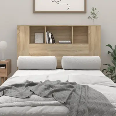 The Living Store Vzglavna omarica sonoma hrast 120x18,5x102,5 cm - Vzglavna Omarica
