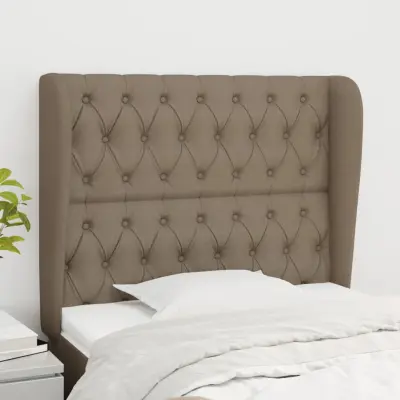 The Living Store Vzglavje z ušesi taupe 93x23x118/128 cm blago - Vzglavje