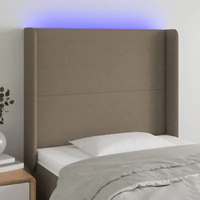 The Living Store LED posteljno vzglavje taupe 103x16x118/128 cm blago - LED Vzglavje