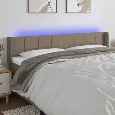 The Living Store LED posteljno vzglavje taupe 183x16x78/88 cm blago - LED Vzglavje