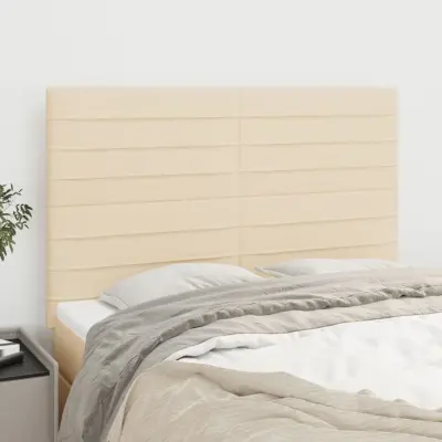 The Living Store Posteljno vzglavje 4 kosa krem 72x5x78/88 cm blago - Vzglavje
