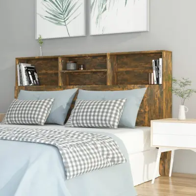 The Living Store Vzglavna omarica dimljeni hrast 160x19x103,5 cm - Vzglavna Omarica