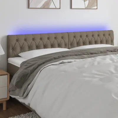 The Living Store LED posteljno vzglavje taupe 200x7x78/88 cm blago - LED Vzglavje