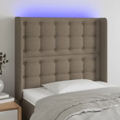 The Living Store LED posteljno vzglavje taupe 103x16x118/128 cm blago - LED Vzglavje