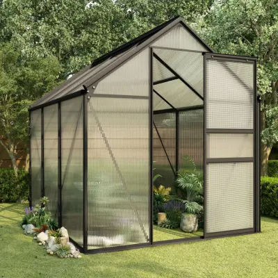 The Living Store Rastlinjak antracit iz aluminija 3,61 m³ - Rastlinjak