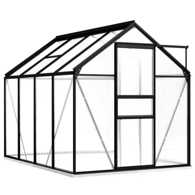 The Living Store Rastlinjak z okvirjem antraciten aluminij 4,75 m² - Rastlinjak