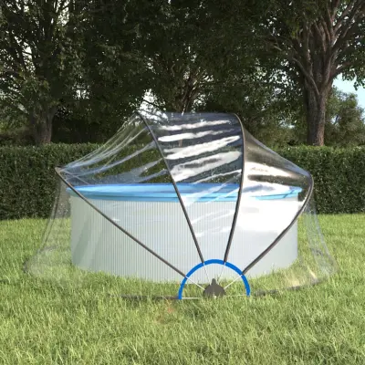 The Living Store Kupola za bazen okrogla 315x158 cm PVC - Kupola Za Bazen