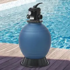 The Living Store Bazenski peščeni filter s 6-pozicijskim ventilom moder 460 mm - Bazenski Filter