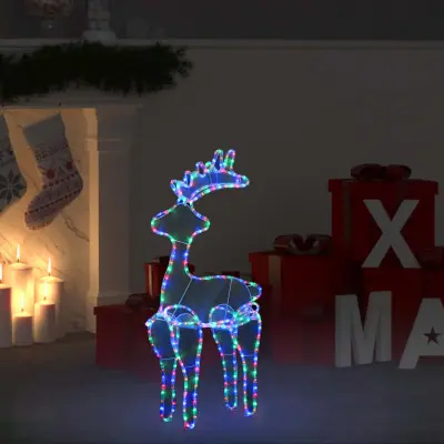 The Living Store Božični jelen z mrežo 306 LED lučk 60x24x89 cm - Božični Jelen