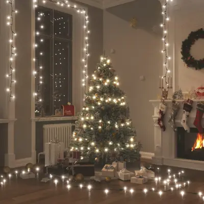The Living Store Lučke na vrvici 1000 LED notranje/zunanje IP44 100m hladno bele - Lučka Na Vrvici