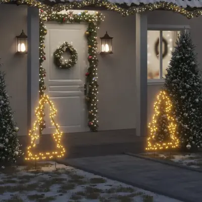 The Living Store Božična svetlobna dekoracija s konicami drevo 115 LED 90 cm - Božična Svetlobna Dekoracija