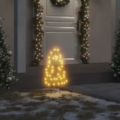The Living Store Božična svetlobna dekoracija s konicami 3 kos drevo 50 LED 30cm - Božična Svetlobna Dekoracija