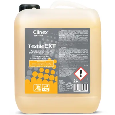 CLINEX Textile EXT 5L tekočina za strojno in ročno pranje preprog in oblazinjenega pohištva