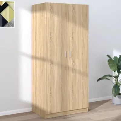 The Living Store Garderobna omara sonoma hrast 80x52x180 cm iverna plošča - Garderobna Omara