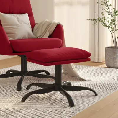 The Living Store Stolček za noge vinsko rdeč 60x60x36 cm žamet - Stolček Za Noge