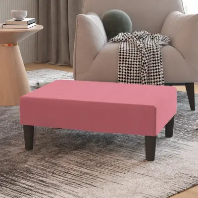 The Living Store Stolček za noge roza 78x56x32 cm žamet - Stolček Za Noge