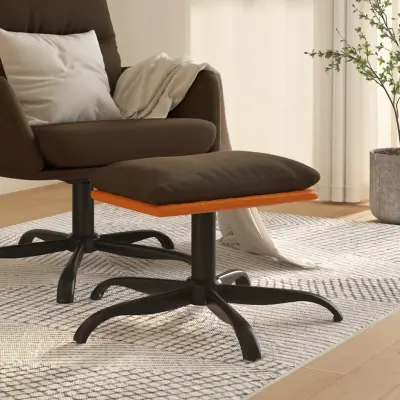 The Living Store Stolček za noge rjav 60x60x36 cm blago in umetno usnje - Stolček Za Noge