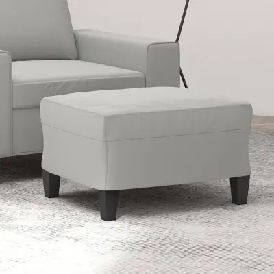 The Living Store Stolček za noge svetlo siv 60x50x41 cm tkanina iz mikrovlaken - Stolček Za Noge