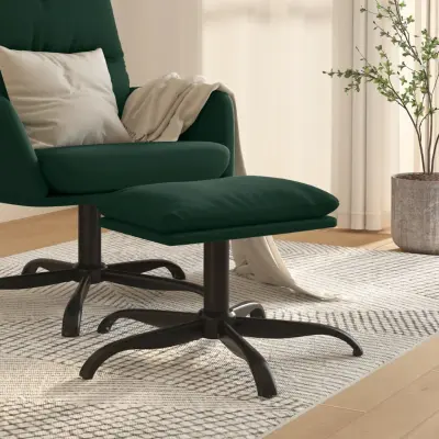 The Living Store Stolček za noge temno zelen 60x60x36 cm blago - Stolček Za Noge