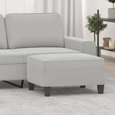 The Living Store Stolček za noge svetlo siv 70x55x41 cm tkanina iz mikrovlaken - Stolček Za Noge