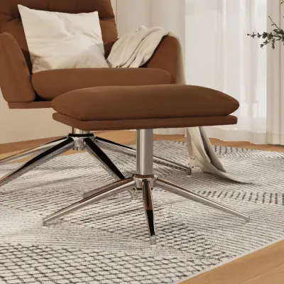 The Living Store Stolček za noge rjav 60x60x35 cm tkanina iz mikrovlaken - Stolček Za Noge