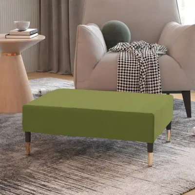 The Living Store Stolček za noge svetlo zelen 78x56x32 cm žamet - Stolček Za Noge