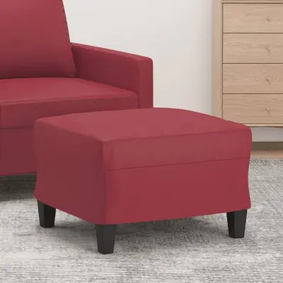 The Living Store Stolček za noge vinsko rdeč 60x50x41 cm umetno usnje - Stolček Za Noge