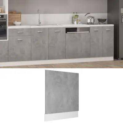 The Living Store Plošča za pomivalni stroj betonsko siva 59,5x3x67 cm iverna pl. - Plošča Za Pomivalni Stroj