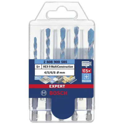BOSCH HEX-9 SET VEČKONSTRUKCIJSKIH SVEDLOV 5 kos. 4/5/6/8 mm