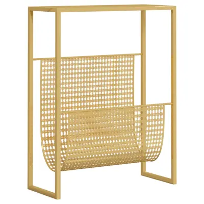 vidaXL Stojalo za revije zlato 35x15x45 cm jeklo