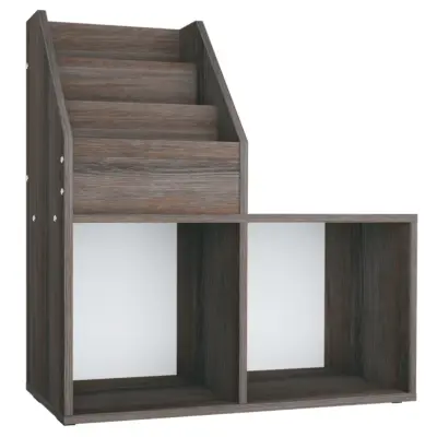 vidaXL Otroško stojalo za revije siva in sonoma 71x30x78,5 cm inž. les