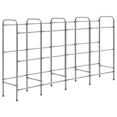 vidaXL Stojalo za 12 zabojev srebrno 190x33x116 cm jeklo