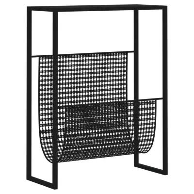 vidaXL Stojalo za revije črno 35x15x45 cm jeklo