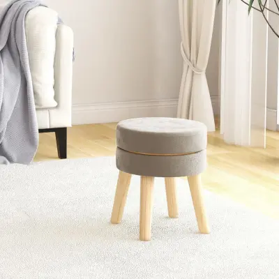 The Living Store Okrogel stolček temno siv žamet - Stolček