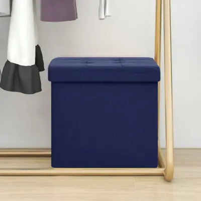 The Living Store Zložljiv stolček s prostorom za shranjevanje moder - Stolček S Prostorom Za Shranjevanje