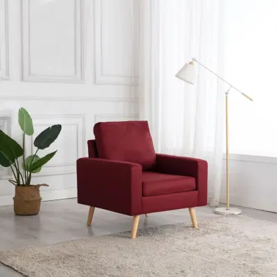 The Living Store Fotelj iz vinsko rde?ega blaga - Fotelj