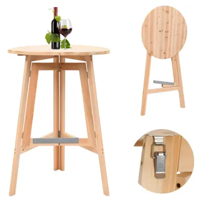 The Living Store Zložljiva barska miza 78 cm iz lesa jelke - Barska Miza