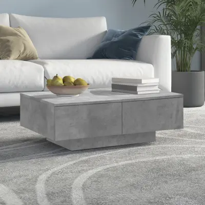 The Living Store Klubska mizica betonsko siva 90x60x31 cm iverna plošča - Klubska Mizica