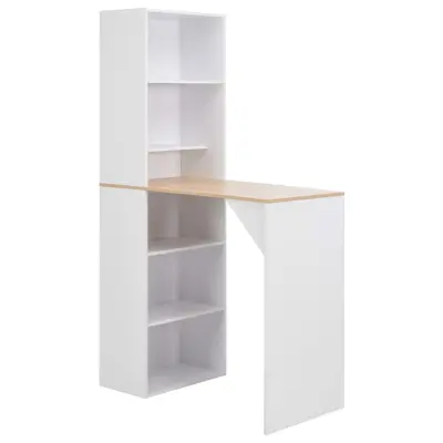 The Living Store Barska miza z omarico bela 115x59x200 cm - Barska Miza
