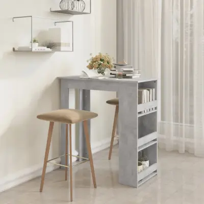 The Living Store Barska miza z regalom betonsko siva 102x50x103,5 cm - Barska Miza