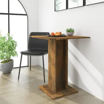 The Living Store Klubska mizica dimljeni hrast 60x60x75 cm konstruiran les - Bistro Miza
