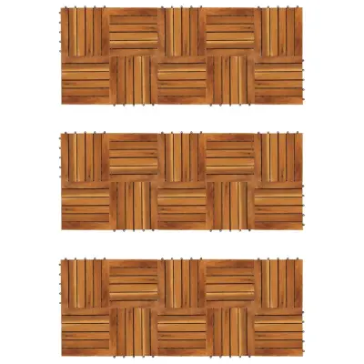 Poščice iz akacije vertikalen vzorec 30 x 30 cm set 30 kosov