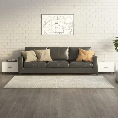 The Living Store Klubske mizice s kovinskimi nogami 2 kosa bele 50x50x40 cm - Klubska Mizica