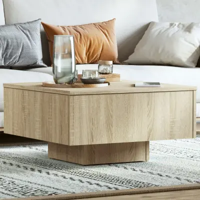 The Living Store Klubska mizica sonoma hrast 60x60x31,5 cm iverna plošča - Klubska Mizica