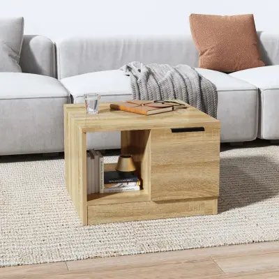 The Living Store Klubska mizica sonoma hrast 50x50x36 cm konstruiran les - Klubska Mizica