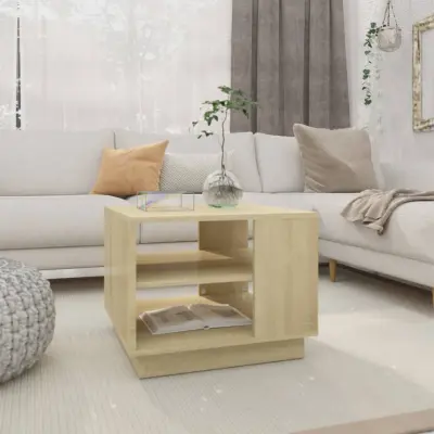 The Living Store Klubska mizica sonoma hrast 55x55x43 cm iverna plošča - Klubska Mizica