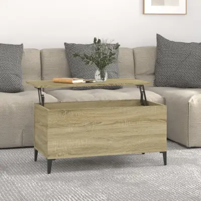 The Living Store Klubska mizica sonoma hrast 90x44,5x45 cm inženirski les - Klubska Mizica