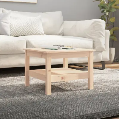 The Living Store Klubska mizica 55x55x40 cm trdna borovina - Klubska Mizica