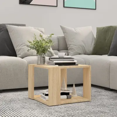 The Living Store Klubska mizica sonoma hrast 40x40x30 cm konstruiran les - Klubska Mizica